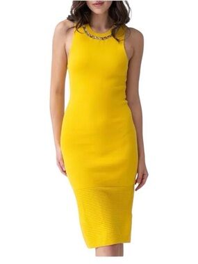 Adrienne Landau Yellow Midi Dress
